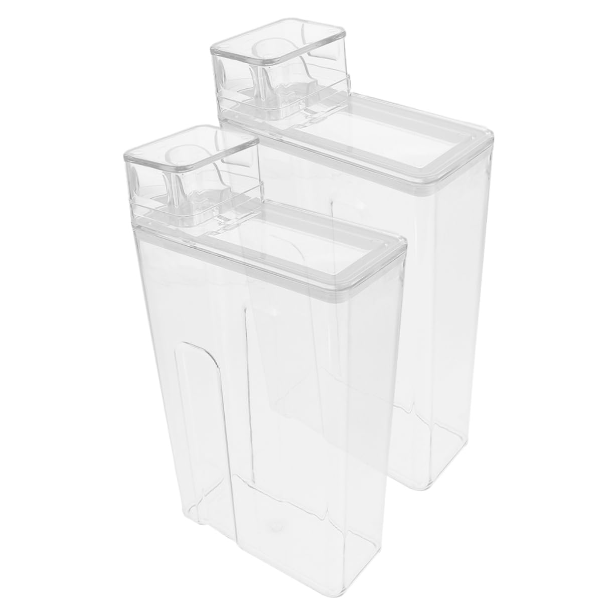 Happyyami Botella de Lavandería Reutilizable y Hermética Pet 2 Piezas para Almacenamiento de Detergente y Loción Diseño Transparente y Tapa Segura