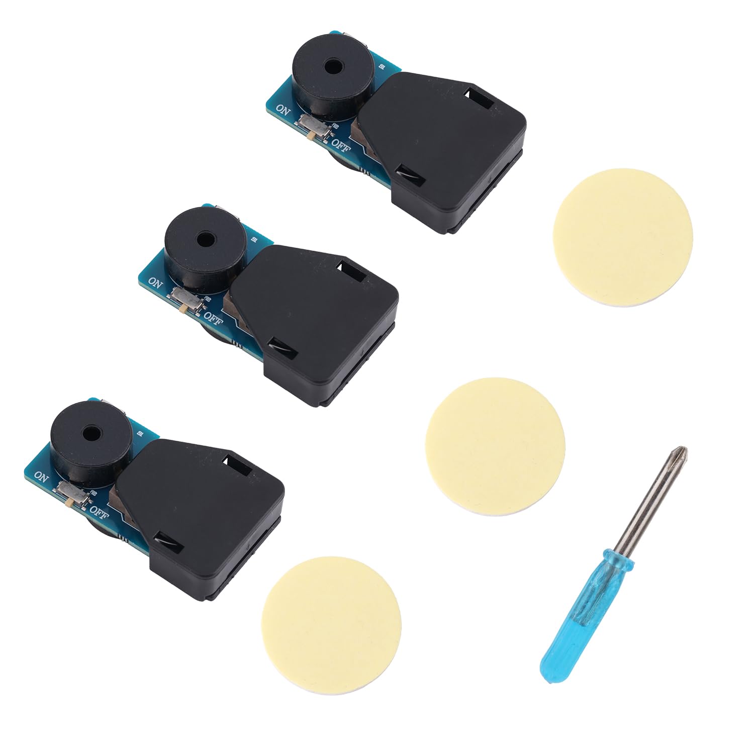 BTFO 3pcs Cricket Noise Maker Prank, 16 Sounds Hidden Sound Prank Device with Magnet Chirping & Buzzing Annoying Prankster Stuff Long-Lasting Battery for Office Home Car Gag Gifts (Blue)
