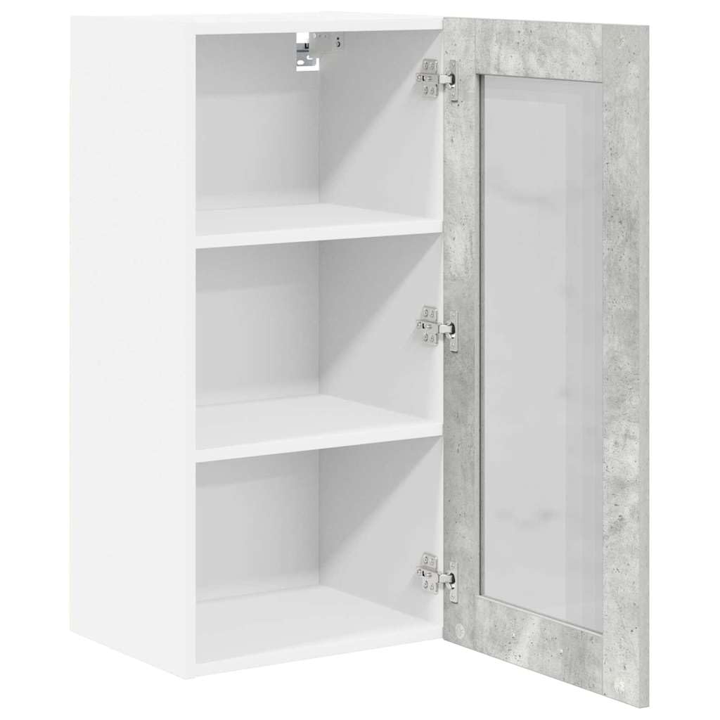 Concrete Gray Engineered Wood Kitchen Wall Cabinet
