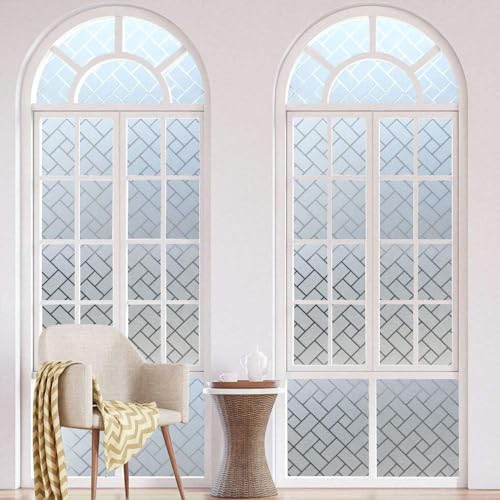 Image of WISDOM Window Glass Frosted Film Sticker for Home /Office Decorative Film 12x50 Rechtangle