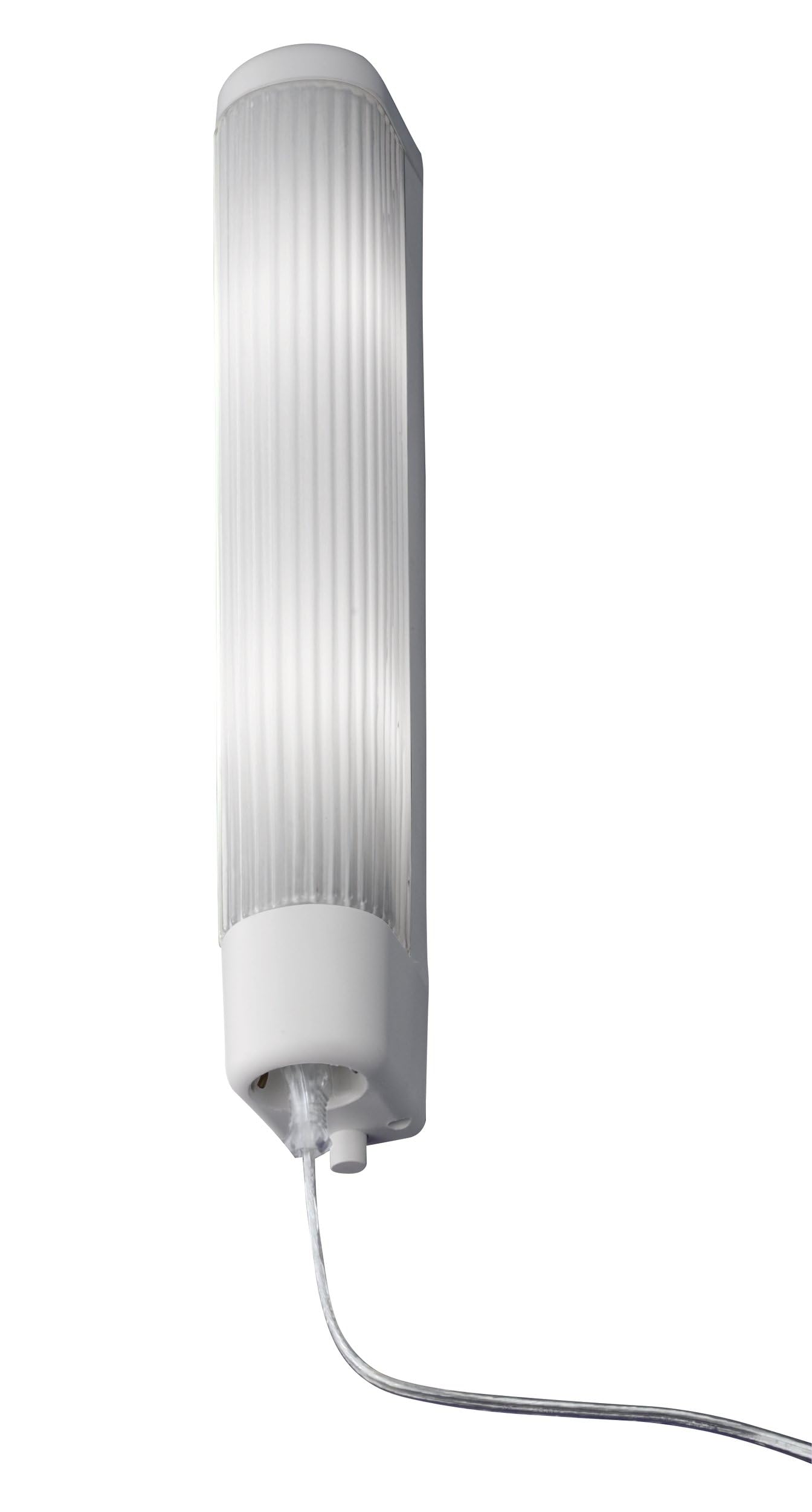 Eglo Bari 1 Lámpara de pared, aplique de espejo de 2 focos con enchufe e interruptor, aplique de pared de cristal y plástico blanco, lámpara de espejo con casquillo E14, longitud 35 cm