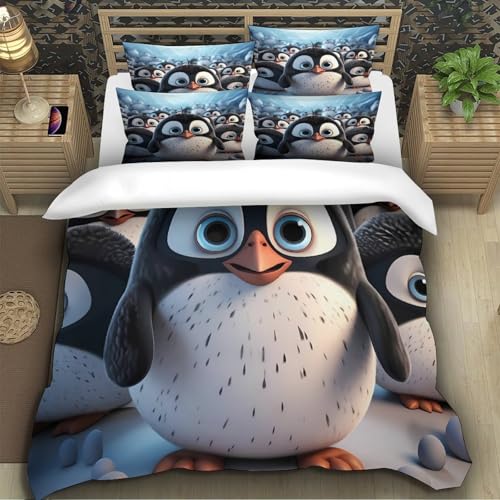 Housse de Couette Chat Orange 220x240 cm en Microfibre pour Lit Double King - 5