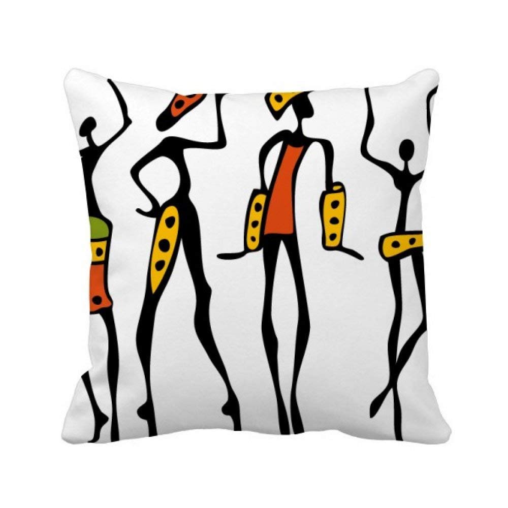 Housse de coussin danse Afrique et taie d'oreiller noire