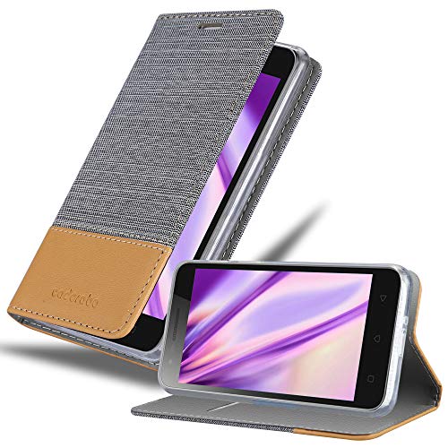 Cadorabo Funda Libro para Lenovo C2 en Gris Claro MARRÓN - Cubierta Proteccíon con Cierre Magnético, Tarjetero y Función de Suporte - Etui Case Cover Carcasa