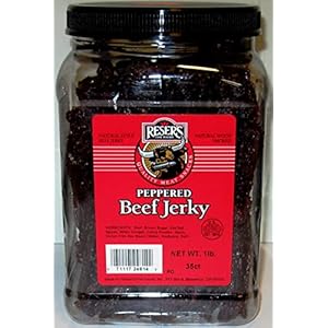 1/2 Gallon Jar Reser’s Peppered Beef Jerky 1 Pound of Jerky