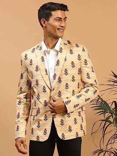 Image of VASTRAMAY Men's Light Brown Blazer VASMCT011 42