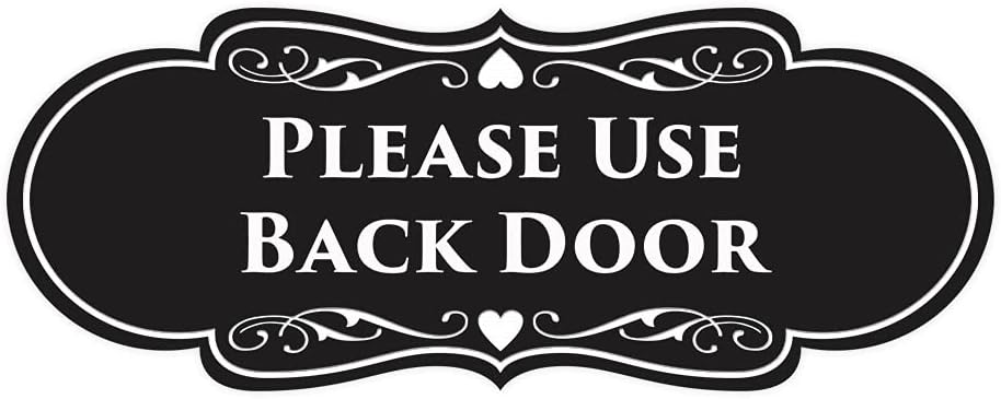 Signs ByLITA Designer Please Use - Puerta trasera (negro) - Pequeño, 1 paquete