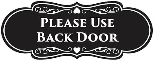 Signs ByLITA Designer Please Use - Puerta trasera (negro) - Pequeño, 1 paquete