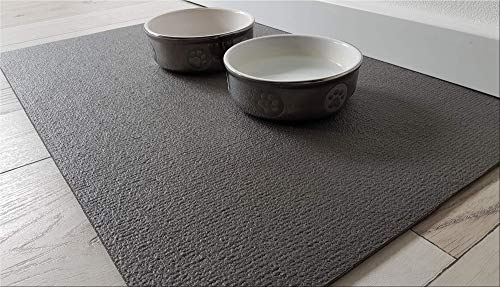SanoZoo® Napfunterlage - Öko-TEX - Made in Germany - rutschfeste Futtermatte für Hunde & Katzen 30x40cm Hellgrau, wasserfest - Image 3