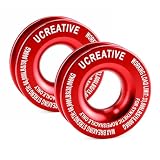 Ucreative Aluminum Winch Snatch Recovery Ring Red 2PCS