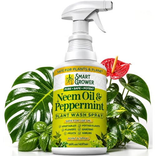 Neem Oil Spray for Plants with Peppermint Oil, Natural Plant Wash Made for Indoor and Outdoor Plants...