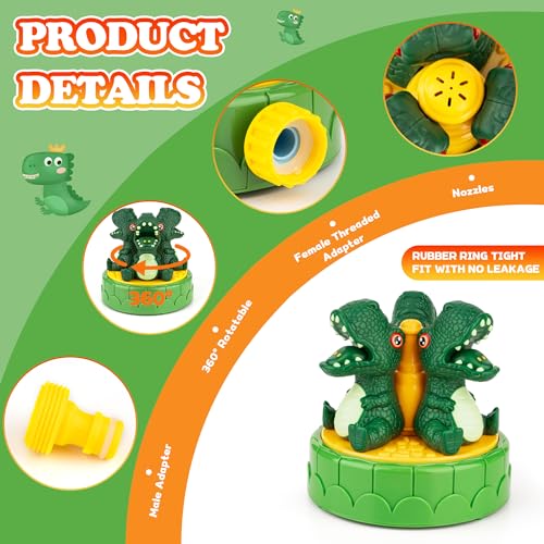 Dinosaurier Wassersprinkler für Kinder, Sprinkler Wasserspielzeug Garten, Rasensprenger, Wassersprenger, Wasserspielzeug Outdoor, Kinder Outdoor Spielzeug Garten
