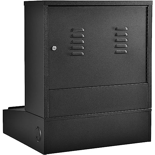 Image of Global Industrial LCD Counter Top Security Computer Cabinet, 24 inch Diagonal Maximum Monitor Size, Steel Construction, Black, 24-1 /2 inchW x 22-1 /2 inchD x 29-1 /2 inchH