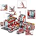 QLT QIAOLETONG City Fire Station Building Kit, 774 Pcs Building Set Including Fire Station, Fire Truck, Fire Helicopter,Fire Fighter, City Building Blocks STEM Toys Gift for Boys 6-10 Years Old.