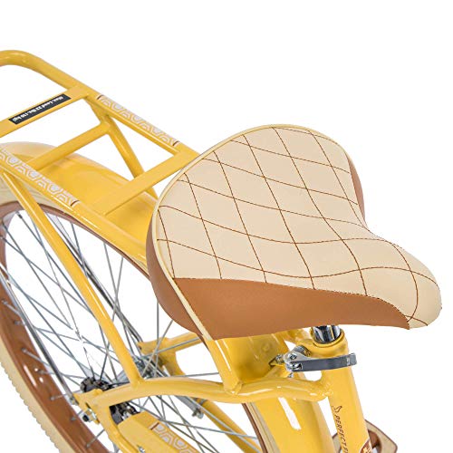 Snow Shop Everything Nel Lusso Classic Cruiser Bike Frame, Women\'s, Yellow, 26\" - Thumbnail 2