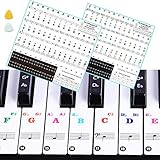 ♫Uso universal:Las pegatinas de teclas de piano de cola se aplican a todos los pianos y teclados, teclas en blanco y negro 37/49/54/61/88.