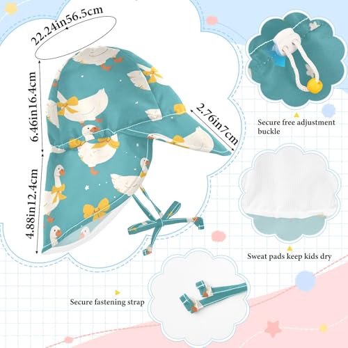Infant Toddler & Kids Sunhat Baby Boys' Beach Bucket Hats Girls UPF 50+ Protection Neck Flap Travel Essentials Simple Cute Goose Cartoon4