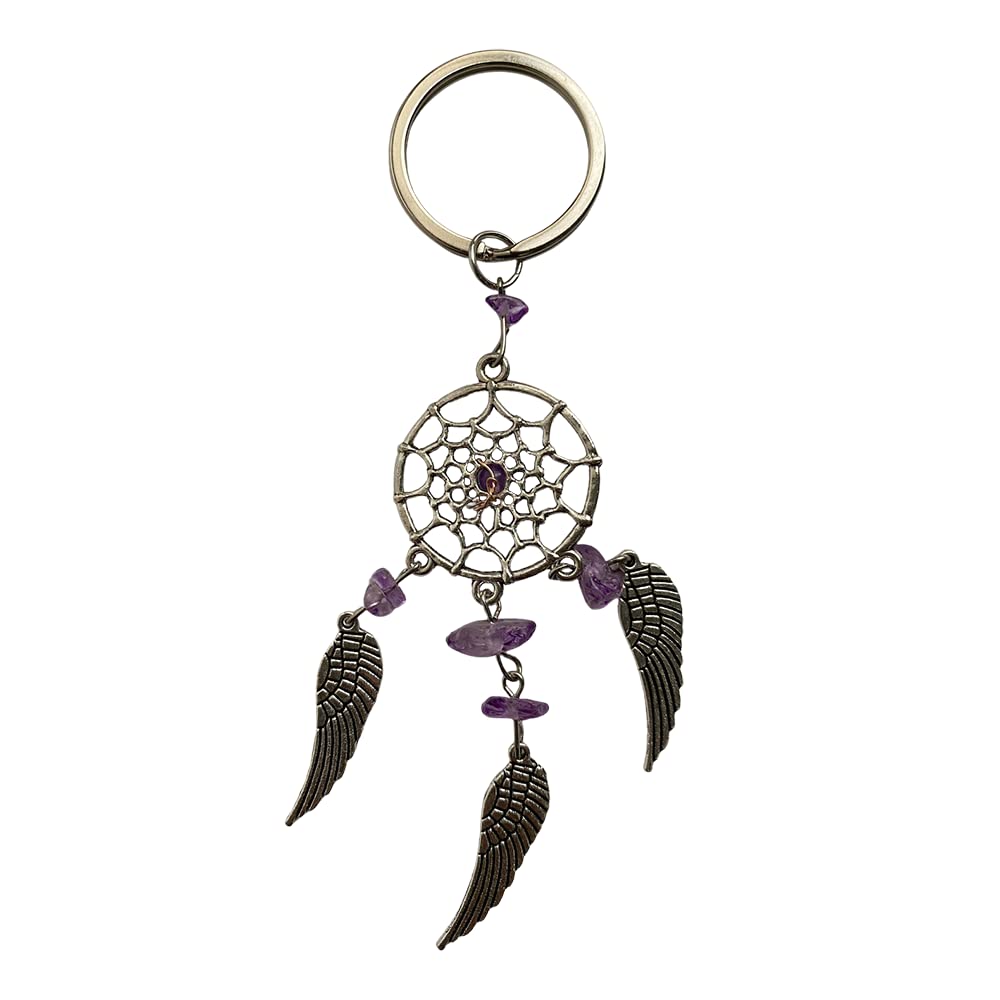 VIE Dream Catcher Crystal Keychain, 12x5cm, Amethyst