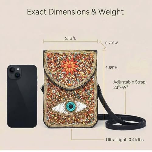 Image of Small Crossbody Bags for Women Designer Cell Phone Bag Boho Shoulder Wallet Purse