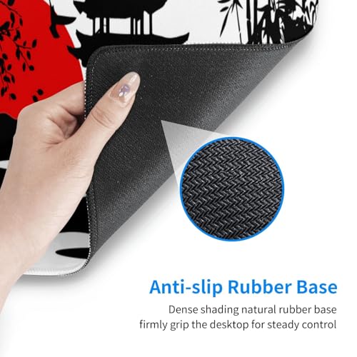 Image of Japanese Fuji Mountain Large Gaming Mouse Pad, Waterproof Extended Mousepad Desktop, Big Long Non-slip Mouse Mat for Keyboard, Computer for Office, (Black, 31.5*11.8 In)