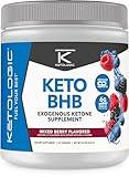 Ketologic Keto BHB (Mixed Berry Flavor) 30 Servings - Exogenous Ketone Supplement with goBHB, Beta-Hydroxybutyrate Salts