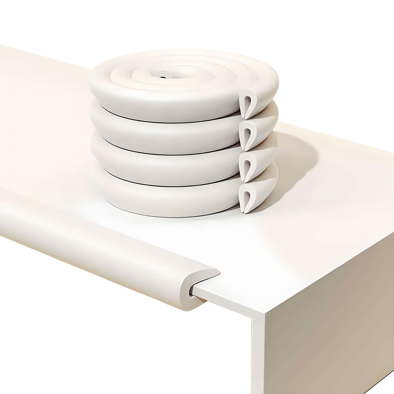 Edge Protector for Tables, Furniture Corner Guard Edge, U-Shaped Foam ors Multicolor 2m Table Kitchen Counter Desk Coffee(Wit)
