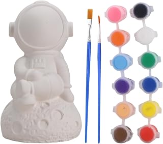 Unidos 2 Pack Piggy Bank for Kids and Adults Craft Painting Piggy Bank Coin Saver Indestructible Money Box Astronaut Gypsum Sculpture with Desktop Ornament