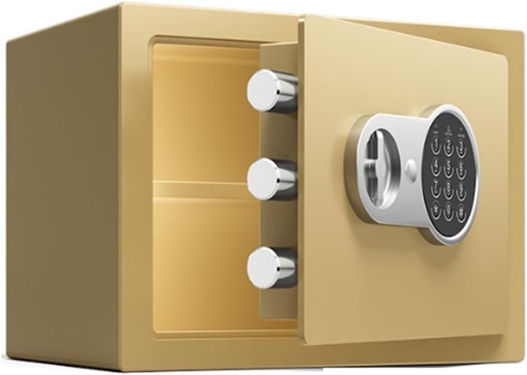 safes for home Small Safes Electronic Home Mini Safe Box with Digital Keyboard for Jewelry Cash Passports Home Hotel Office large(Gold)