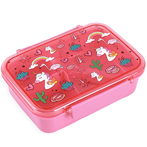 IDRINK - Lunch box UNICORN con divisor, tenedor y cuchara, ID2016
