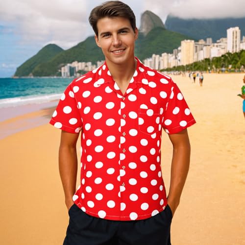 DOKKIA Men's Casual Tropical Floral Short Sleeve Luau Beach Aloha Hawaiian Shirt4