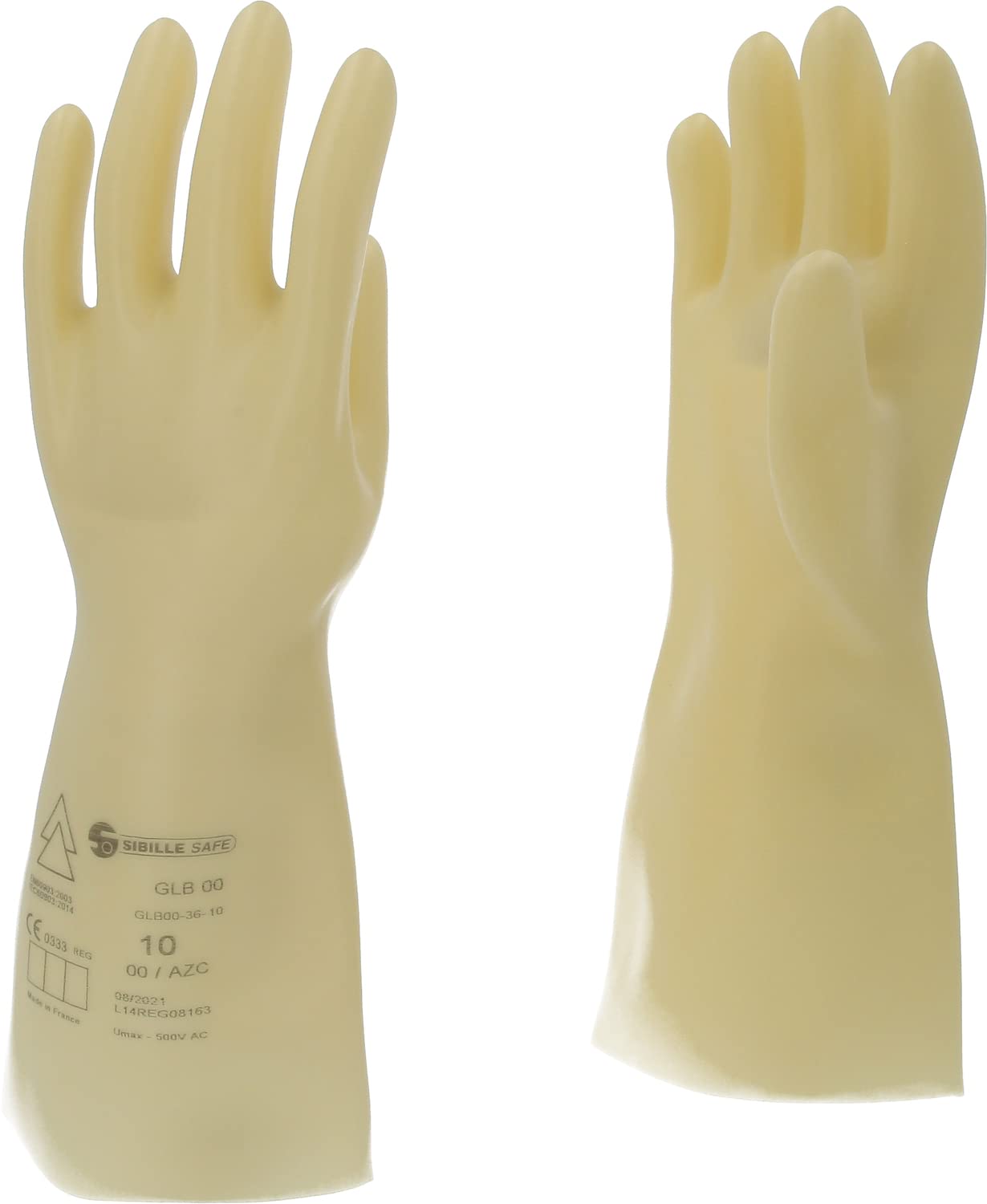 KS Tools 117.0048 Elektriker-Schutzhandschuh mit Schutzisolierung | Größe 10 | Klasse 00 [500 V] | weiß
