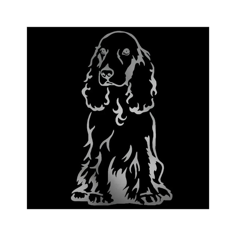 Car Personalized Stickers Cocker Spaniel Stickers Waterproof Cover Scratches PVC(Silver,15CM)