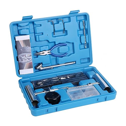 Iceten Heavy Duty Tyre Repair Kit, Tyre Puncture Repair Kit with Storage Box, 69 Pcs Tubeless Tyre Repair Tool Kits, Flat Tyre Plug Tools For Bikes, Auto, Motorcycle, Jeep, Truck, Van