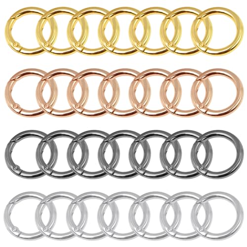 10 Pezzi Moschettone Rotondo, 39mm Anello Moschettone, Scatto Molla Rotonda, Tondo Lega di Zinco Moschettone, per Portachiavi, Borsa, Gioielli, Artigianato DIY