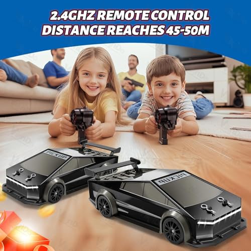 Image of VikriDA 1:24 Scale RC Drift Car - 4WD High-Speed RC Racing Car with LED Lights, 2.4GHz Controller, One Rechargeable Batteries & Drifting Tires - Black
