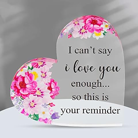 VELENTI Love Gift for Her Him I Love You Mum Gift Acrylic Love Sign Table Centerpiece for Mother's Day Wedding Valentine's Day Birthday Decoration Cover