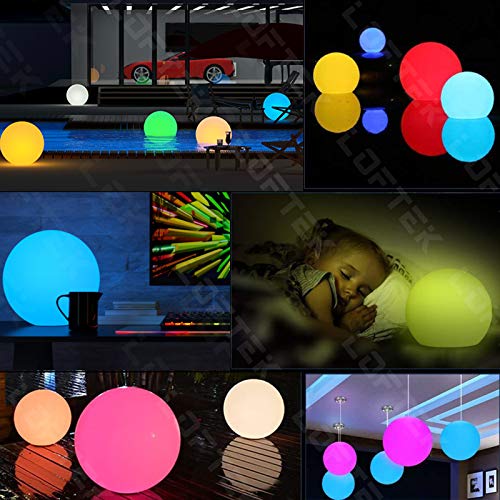 Loftek Led Night Light Ball, 8-Inch 16 Rgb Colors And Dimmable Globe Light With Remote, Upgraded Folding Handle, Seamless Matte Housing, Rechargeable Ip65 Floating Pool Light, For Nursery Or Decor #TOP4