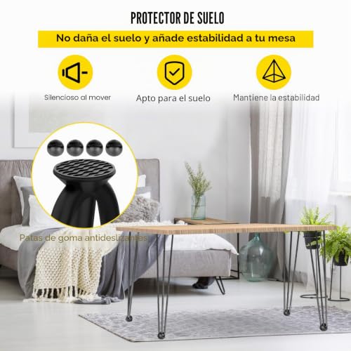 Miniatura 5 de Happybuy Patas Para Mesas De Acero Al Carbono, Conjunto De Patas De Mesa Altura De Pata 41-102 Cm, Patas Para Muebles Con 4 Pies De Goma, Patas De Mesa Con Capacidad De Carga 100 Kg 71,1