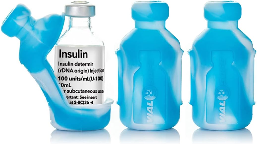 VIAL SAFE Insulin Bottle Protector Case for Diabetes, Never Risk Breaking Your Insulin Vial, Reusable, Flexible Silicone Protective Sleeve, 2-Pack (Short), Tie Dye Light Blue : Health & Household