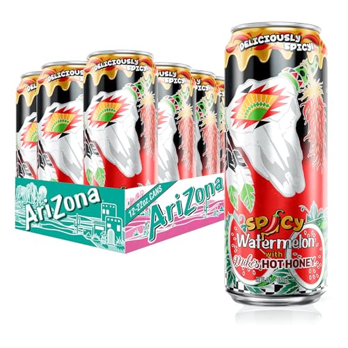 Image of AriZona Spicy Watermelon x Mikes Hot Honey |Fruit Juice| 22 Fl Oz (12 Pack)