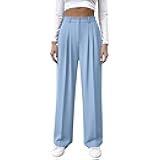 VOGFFR Womens Dress Pants High Waisted Straight Leg Pants Lightweight Dressy Pant Business Casual Trousers with Pockets