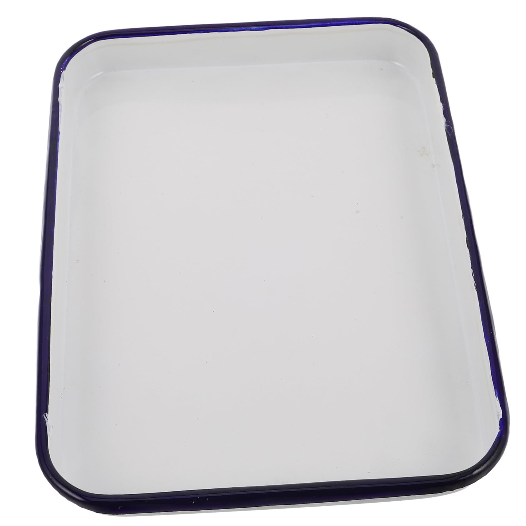 MOLUCKFU Vintage Enamel Baking Nonstick Roasting Pan for Bread Cakes Pastries Easy to Clean Rectangular Design for Versatile Kitchen Use Efficient Storage