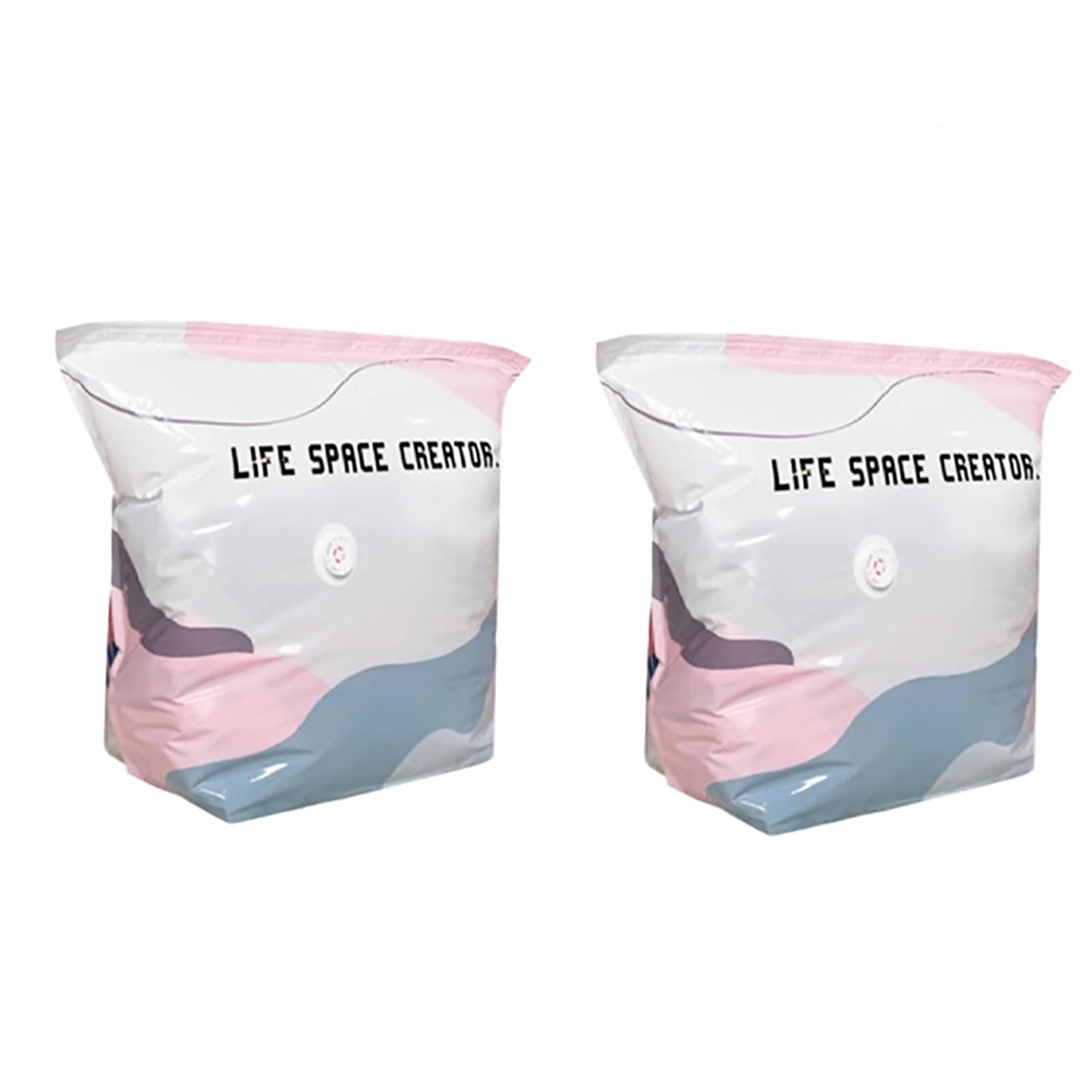 RetroNest No Pump Vacuum Storage Bags, Press and Seal Compression Bags, Reusable Large Vacuum Storage Bag Vacuums Pack Bag for Clothes, Duvets, Bedding, Travel and Home Organisation (M+L) 2M