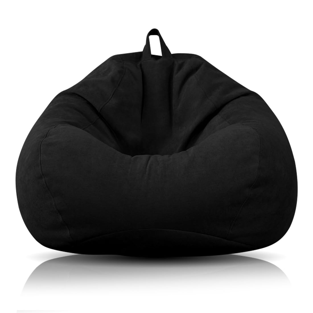Pouf per bambini e adulti, 100 x 120 cm, pouf per adulti, grande sacco da gioco XL Bean Bag Chair, solo rivestimento, senza imbottitura, per interni ed esterni (nero)