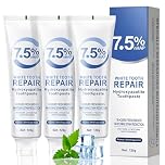 3pcs Hydroxyapatite Toothpaste UK,Hydroxyapatite Toothpaste 7.5 for Enamel Protection,Mint Flavor, Fluoride-Free Formula,Sensitivity Relief, Cavity Prevention, Fresh Breath,120g