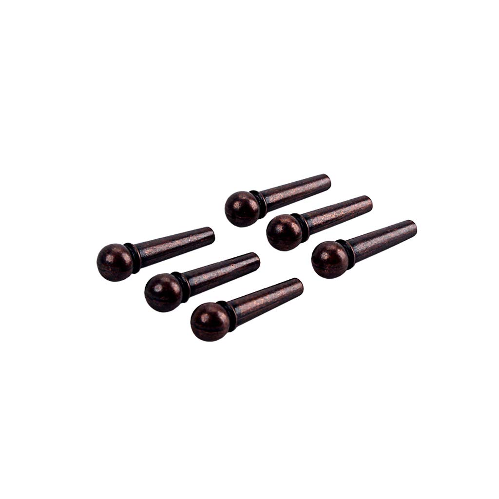 Alnicov Guitar Bridge Pins 6 szt. brązowych pinów gitarowych do wymiany gitar folk Acoustic