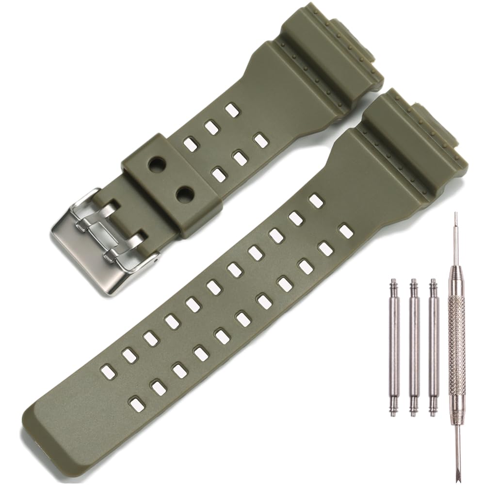 XBHSW Correas de repuesto de resina compatibles con correa de reloj Casio G-Shock GA100 GA-100 GA-120 GA110 GD-120 GD100
