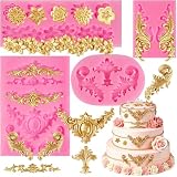 Baroque Silicone Mold, 4 Pcs Scroll Border Lace Filigree Molds Set