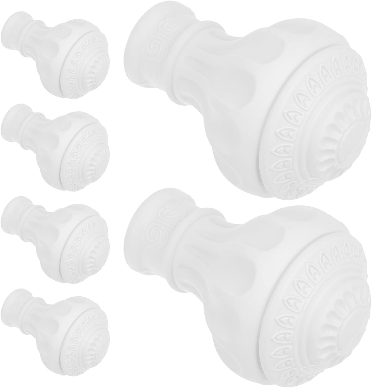 6pcs White Decorative Curtain Rod End Caps Blow Molded Drapery Rod Finials for Home Window Treatments Easy Install Decorative Covers to Enhance Aesthetics