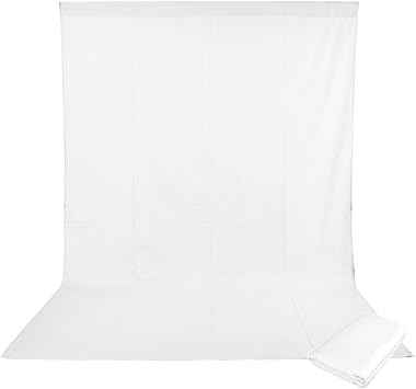 ePhotoInc 10 x 12 FT Photo Studio 100% Pure White Muslin Backdrop Background for Photography,Video and Television 1012W